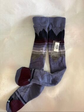 Women’s Smartwool Ski Pattern Targeted Cushion Wool Blend Over the Calf Socks L